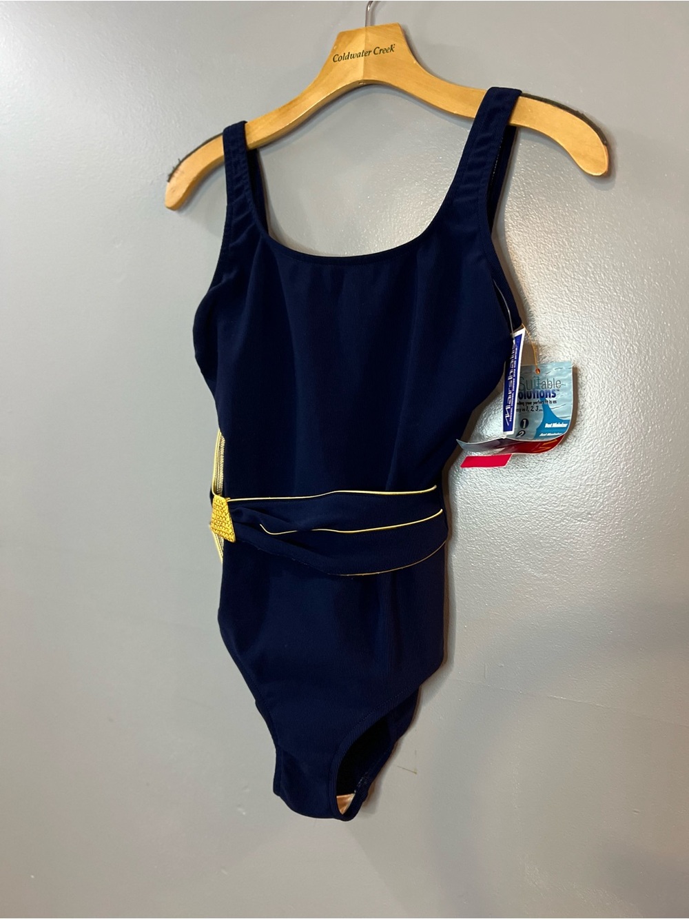 vintage Roxanne one-piece swimsuit in navy blue